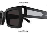 shop online new Saint Laurent SL 572 oversized men's rectangular sunglasses in black on otticascauzillo.com acquisto online nuovo  Occhiale da sole rettangolare uomo oversize Saint Laurent  SL 572 nero