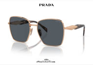shop online new PRADA SPR 64ZS oversized metal sunglasses col. pink gold on otticascauzillo.com acquisto online nuovo Occhiale da sole in metallo oversize PRADA SPR 64ZS col. oro rosa