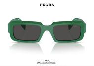 shop online new PRADA SPR 27ZS rectangular men's sunglasses col. green on otticascauzillo.com acquisto online nuovo Occhiale da sole uomo rettangolare PRADA  SPR 27ZS col. verde