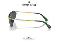 shop online new Wraparound glasant sunglasses with Swarovski line SK 7001 col. green and gold on otticascauzillo.com acquisto online nuovo Occhiale da sole glasant avvolgente con linea di Swarovski SK 7001 col. verde e oro