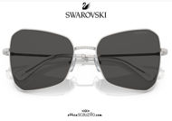 shop online new Swarovski SK 7008 oversized metal sunglasses col. silver on otticascauzillo.com acquisto online nuovo Occhiale da sole in metallo oversize Swarovski SK 7008 col. argento