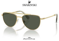 shop online new Mini aviator metal sunglasses Swarovski SK 7007 col. gold on otticascauzillo.com acquisto online nuovo Occhiale da sole mini aviator in metallo Swarovski SK 7007 col. oro