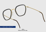 shop online new Trapeze eyeglasses LINDBERG ThinTitanium 5806 col. GT gold on otticascauzillo.com acquisto online nuovo Occhiale da vista trapezio LINDBERG ThinTitanium 5806 col. GT oro