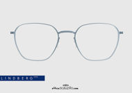 shop online new Trapeze eyeglasses LINDBERG ThinTitanium 5534 col. 107 satin blue on otticascauzillo.com acquisto online nuovo Occhiale da vista trapezio LINDBERG ThinTitanium 5534 col. 107 blu satinato