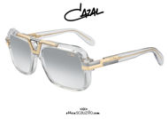 shop online new CAZAL 664 oversized double bridge square sunglasses col. crystal on otticascauzillo.com Occhiale da sole squadrato doppio ponte oversize CAZAL 664 col. cristallo