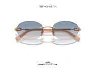 Tiffany TF 3104 rimless oval sunglasses in rose gold on otticascauzillo.com 