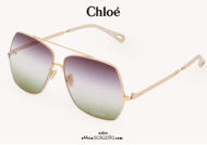 Oversized aviator sunglasses ALY Chloè CH 0278 col. gold two-tone lenses on otticascauzillo.com