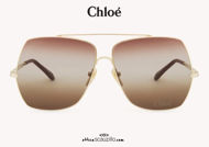 Oversized aviator sunglasses ALY Chloè CH 0278 col. gold on otticascauzillo.com