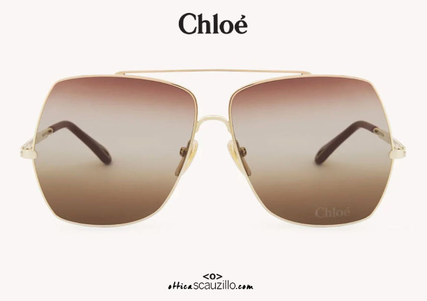 Oversized aviator sunglasses ALY Chloè CH 0278 col. gold on otticascauzillo.com