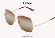 Oversized aviator sunglasses ALY Chloè CH 0278 col. gold on otticascauzillo.com