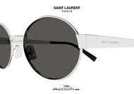 New oval sunglasses Saint Laurent SL693 col.002 silver otticascauzillo.com acquisto online Nuovo occhiale da sole ovale Saint Laurent SL693 col.002 argento