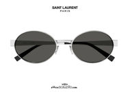 New oval sunglasses Saint Laurent SL693 col.002 silver otticascauzillo.com acquisto online Nuovo occhiale da sole ovale Saint Laurent SL693 col.002 argento